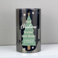 Personalised Christmas Tree Smoked Glass LED Candle Extra Image 1 Preview